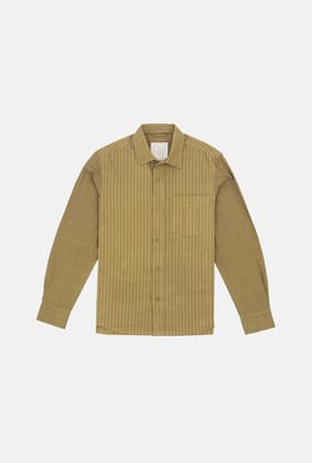 WAYNE STRIPED SHIRT-KHAKI / S
