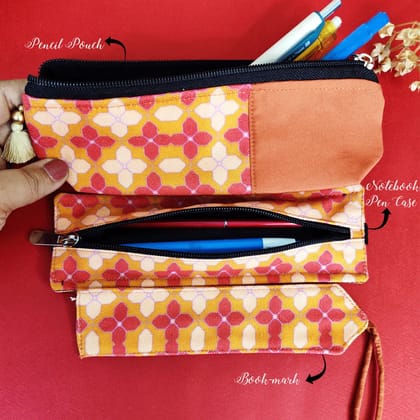 Orange Tiles Pencil Pouch Combo