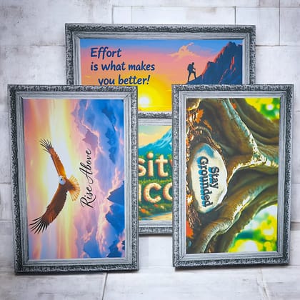 Inspirational Poster Set – Motivational Quotes Wall Art Posters for Home, Office, Study Room and Workspace Décor