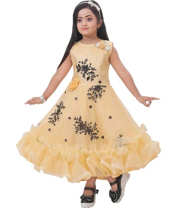 DS DRESSES Net Gown For Girls ( Pack of 1 , Cream )