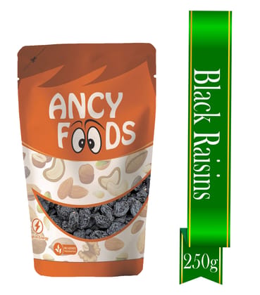Ancy Kali Kishmish 250 Grams  - Black Raisins | Kali Darakh / Drakash | Boost Immunity & Vitality | Black Kismish with Sweet Fruity Taste and Soft Chewy Texture | Rich in Potassium & Antioxid
