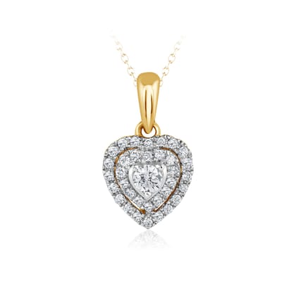 Senco Gold Valentine Diamond Pendant (0.73 gram / 0.21 Ct / HI-SI / 14K Yellow Gold)