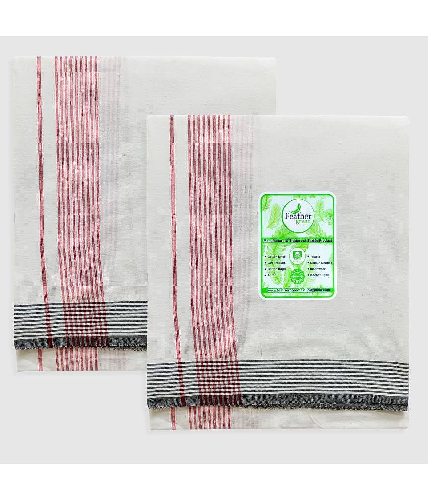 Feather Green - Multicolor Cotton Men's Lungi ( Pack of 2 )