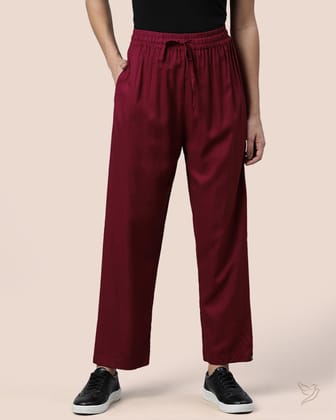 Viscose Kurti Pant - Mehandi Maroon-S / Mehandi Maroon
