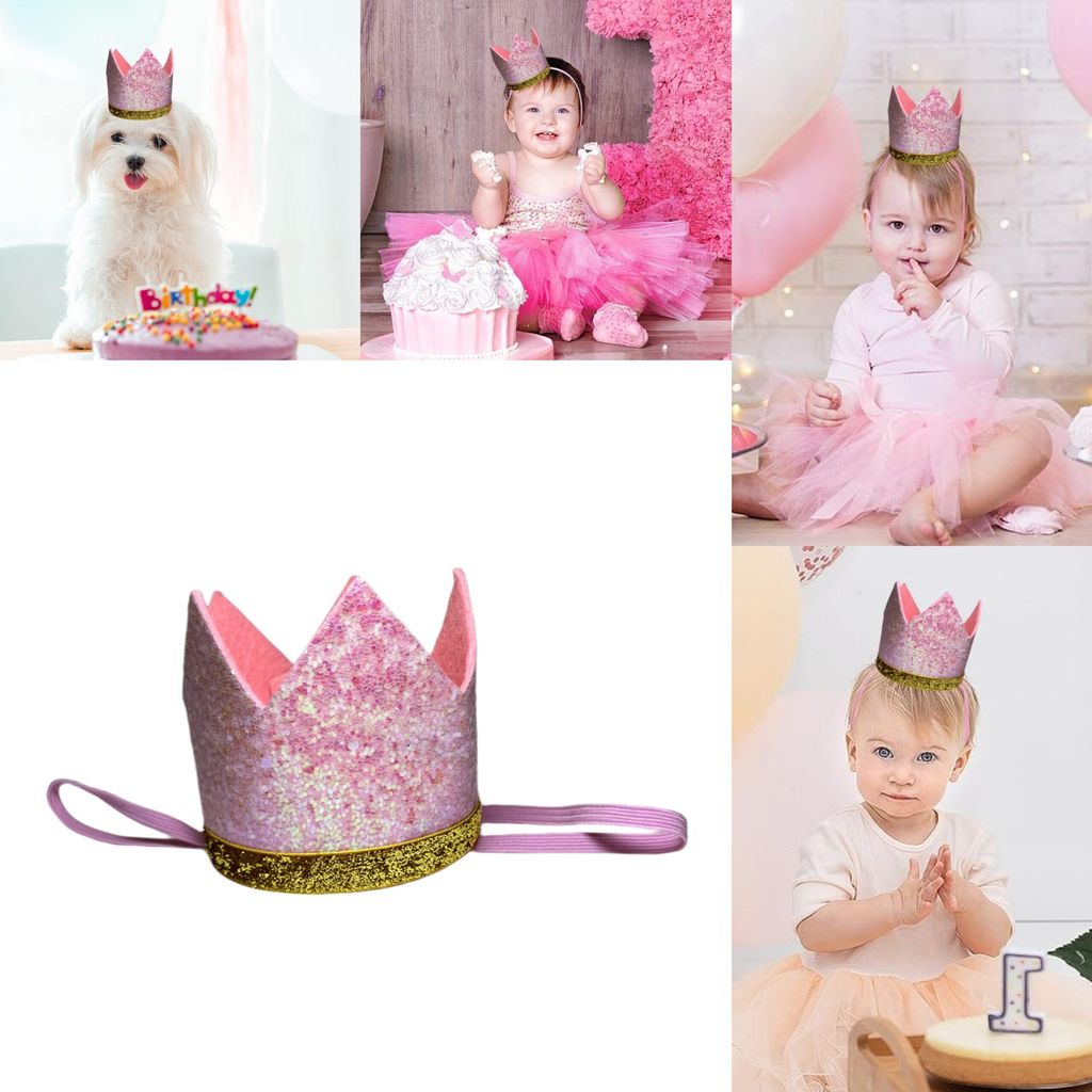Kids Crown Pink Cap w/Pull Elastic & Customizable