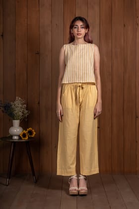 Lemon Paperbag Waist Pants-S