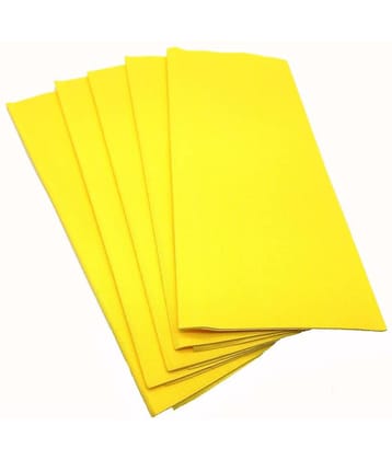 PRANSUNITA Flower Making Duplex Wrinkled Stretchable Crepe Paper for DIY Flower Making and Wrapping, Size: - 25 x 55 cm - Pack of 5 Sheets (YELLOW)