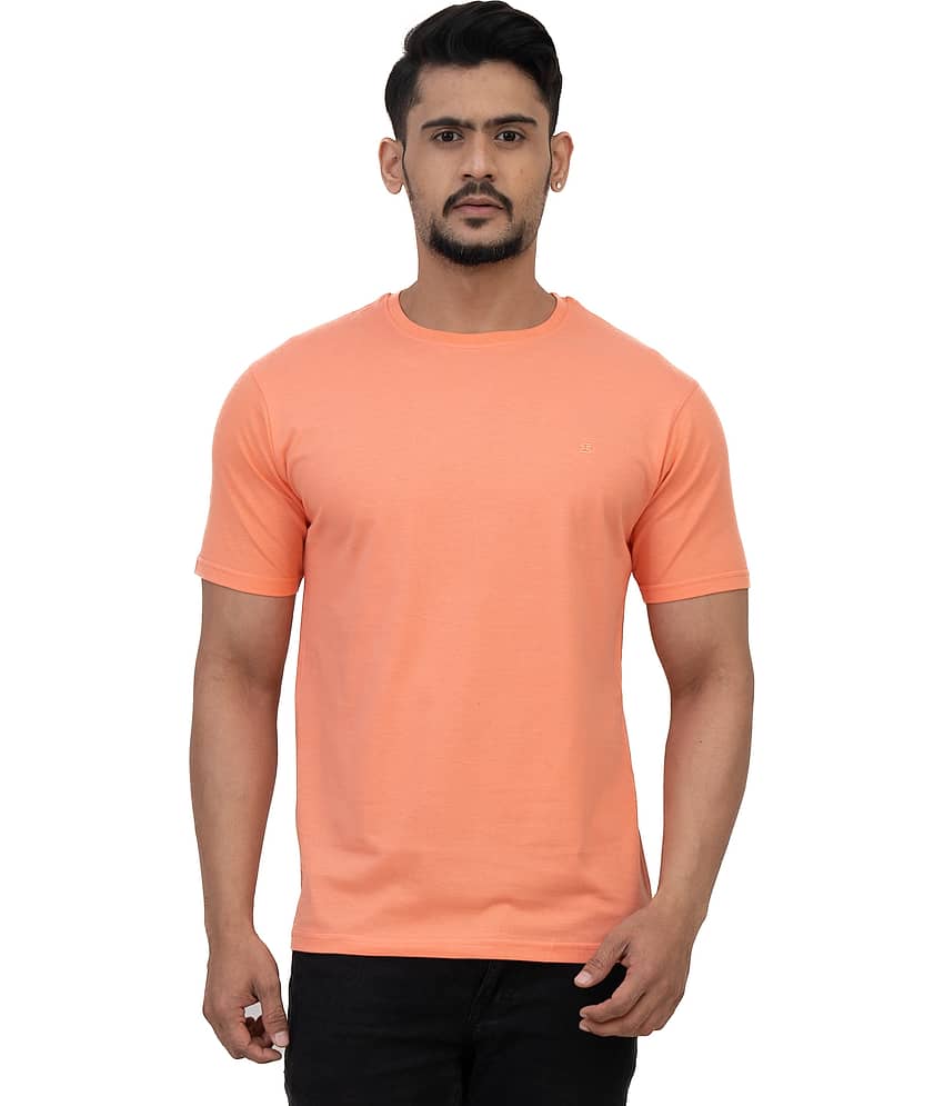 Cotstyle Pack of 1 Cotton Regular Fit Men's T-Shirt ( Peach )