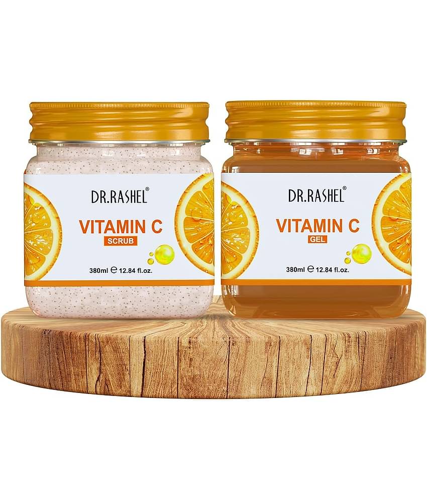 DR.RASHEL Vitamin C Gel and Scrub Exfoliates and Moisturizes all skin types 380ml each (Pack of 2)