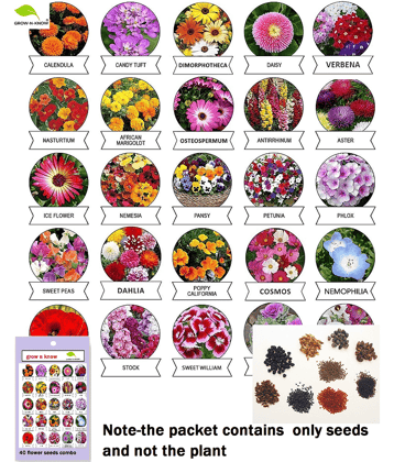 40 type of summer and winter flower seeds 2000 seeds combo