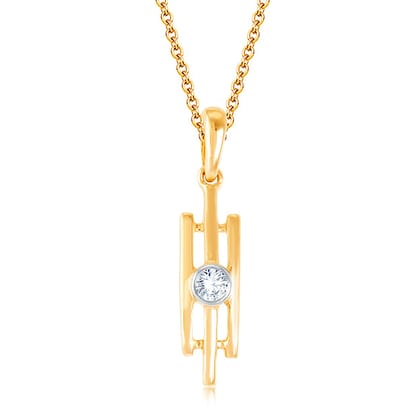 Senco Gold Sparkling Lantern Diamond Pendant (1 gram / 0.05 Ct / HI-SI / 18K Yellow Gold)