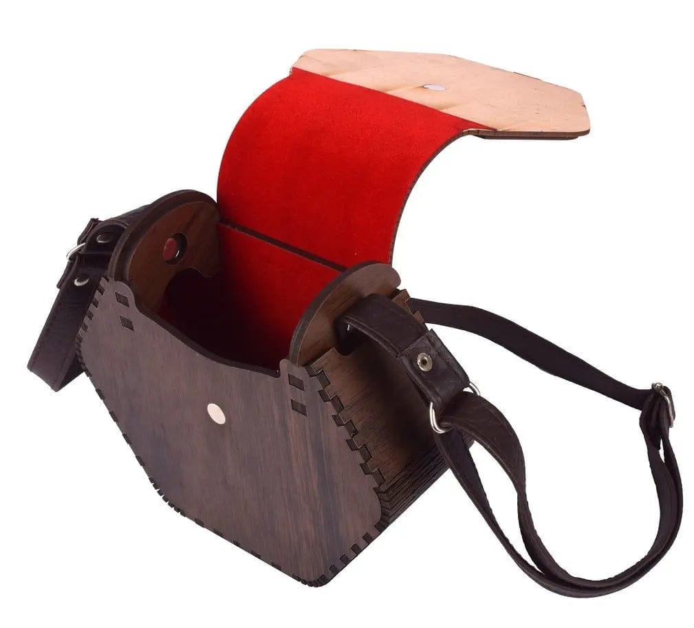 "Elegant Handcrafted Hexagonal Wooden Handbag with Floral Design - Perfect Rakhi Festival Gift"