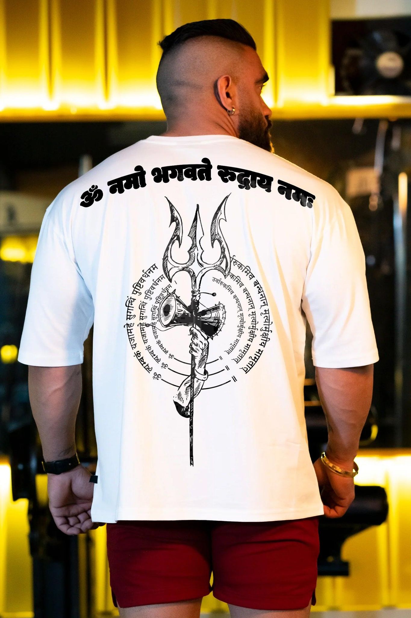 Lord SHIVA Immortal Oversized T-shirt (White)-S