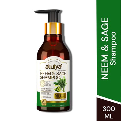 Atulya Neem & Sage Shampoo | Anti-dandruff and Anti-fungal - 300ml