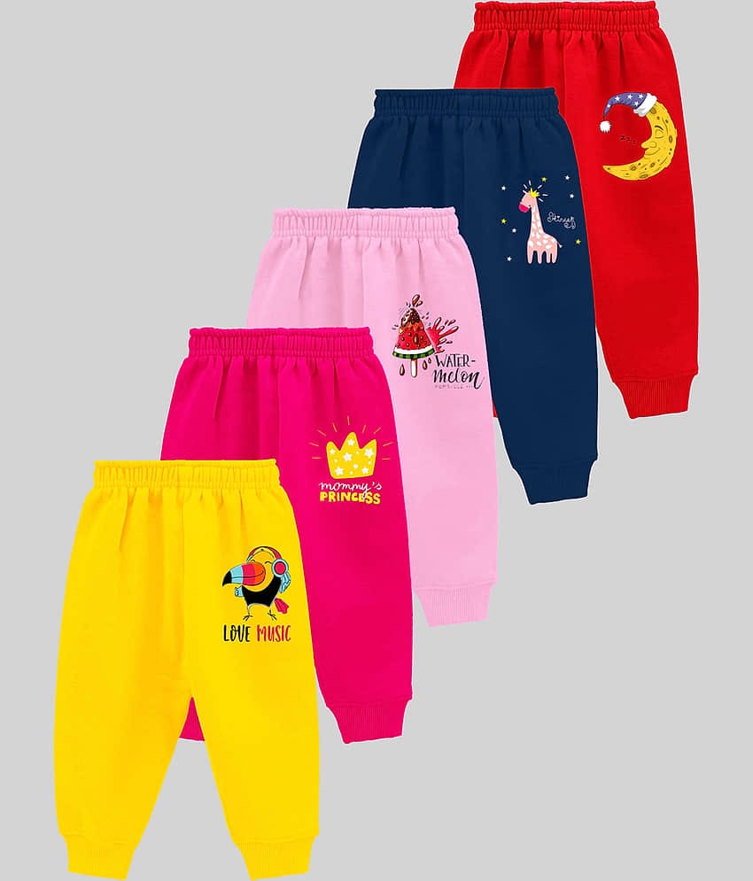 Kuchipoo Pack of 5 Girls Cotton Blend Leggings ( Multicolor1 )