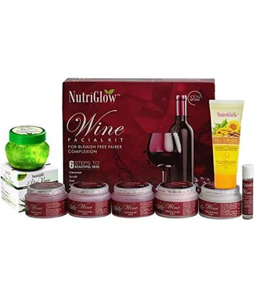 Nutriglow Wine Facial Kit (260gm)+ Aloe Vera Gel (100gm) & Face Wash (65ml) Facial Kit g Pack of 3