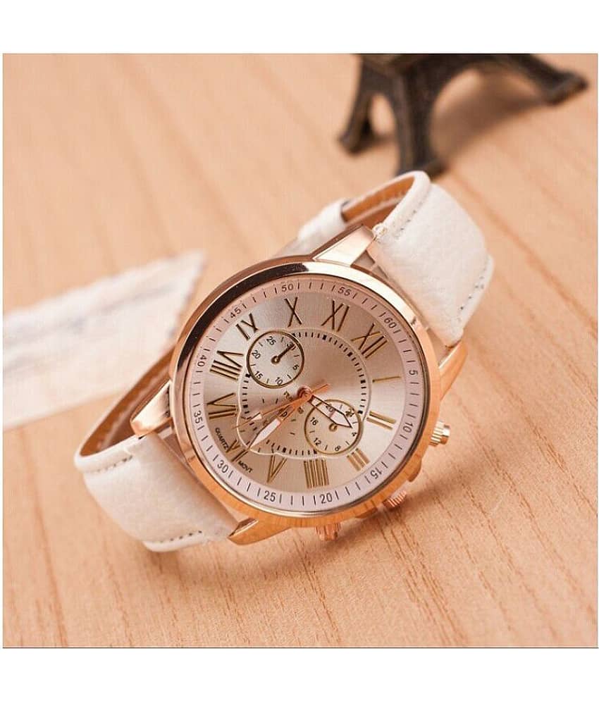DECLASSE - Off White Leather Analog Womens Watch