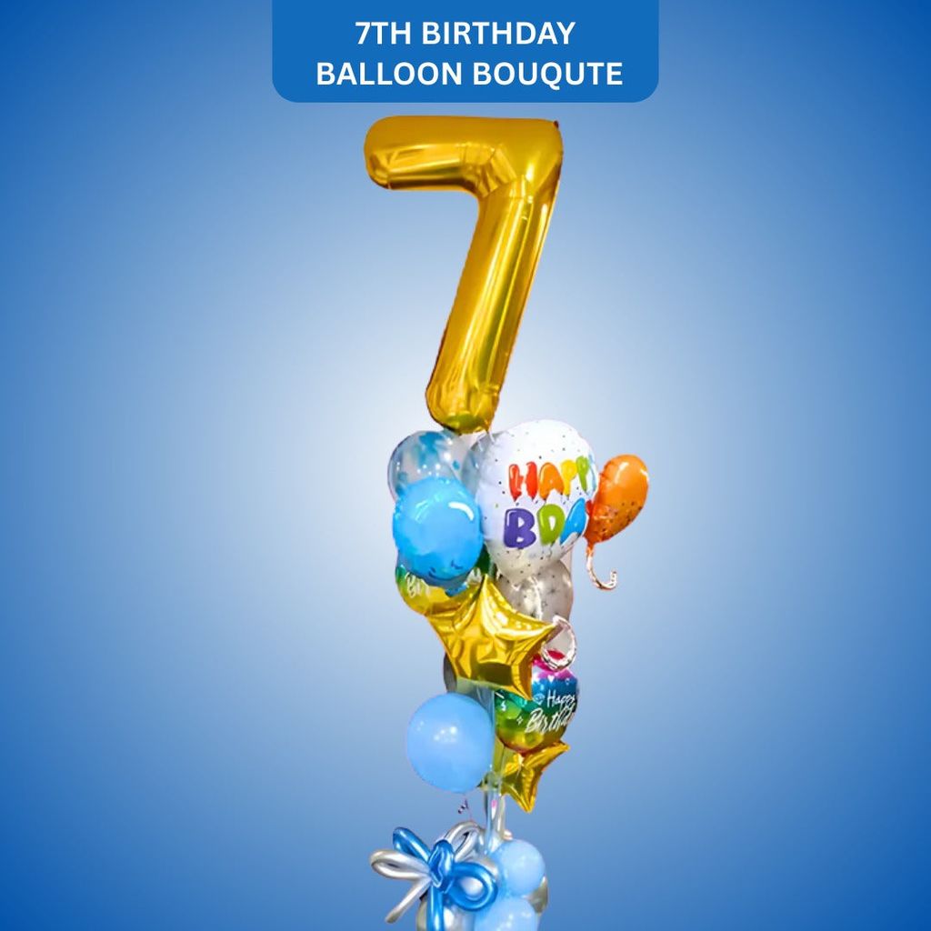 Balloon Bouquet - 7th Birthday (w/Helium Gas) - Party and Festive Needs | Buy online on ZillyBuy