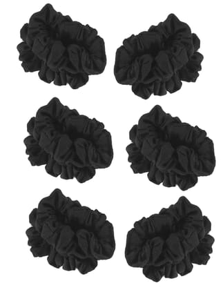 Cotton 12 Pcs Jet Black Soft Hair Rubber Bands