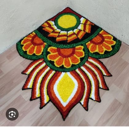 Cornar mat rangoli  5 ft