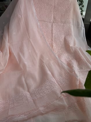 Kota Length with Dupatta in Tepchi work - Pale Pink-Pale Pink / Free Size / Kota