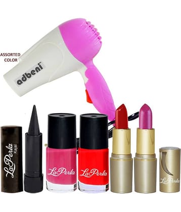 Adbeni Hair Dryer With Nail Paint Lipstick and Kajal Makeup Kit