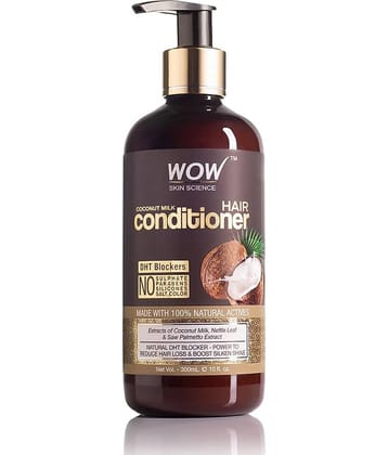 WOW Skin Science Coconut Milk Conditioner - No Parabens,Minerals Silicones,& Color -with DHT BLOCKERS -300mL