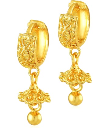 Vighnaharta Daily wear Filigree work Gold Plated alloy Hoop Earring Bucket Bali Basket Bali Earring for Women and Girls  {VFJ1450ERG}