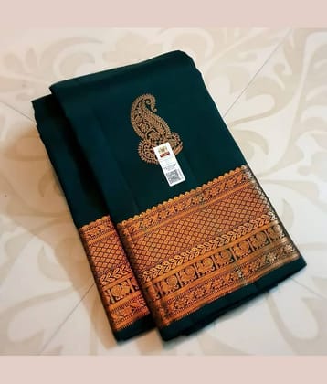 Vastukala Silk Woven Saree With Unstitched Blouse Piece ( Green )
