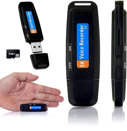 NOVUSOL 360 High Definition HD USB Voice Recorder, Clear Audio Recording Pen Drive 8 GB Memory inbuilt for Home,Office,Meetings (USB 8 GB Voice Recorder) black / extra small