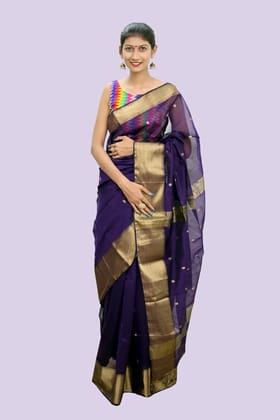 Elegant Purple Mix Border handloom Saree with Tassels Elegant Purple Mix Border handloom Saree with Tassels