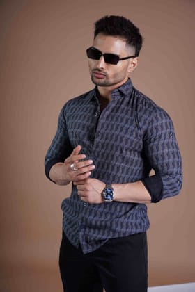 ARCTIC LUXE PRINTED SHIRT BLUE-Small / Blue / ARCTIC LUXE PRINTED SHIRT