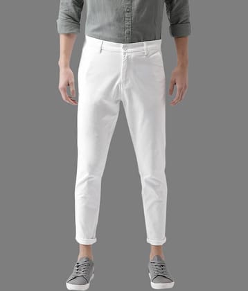 HALOGEN - White Cotton Lycra Slim - Fit Men's Chinos ( Pack of 1 )