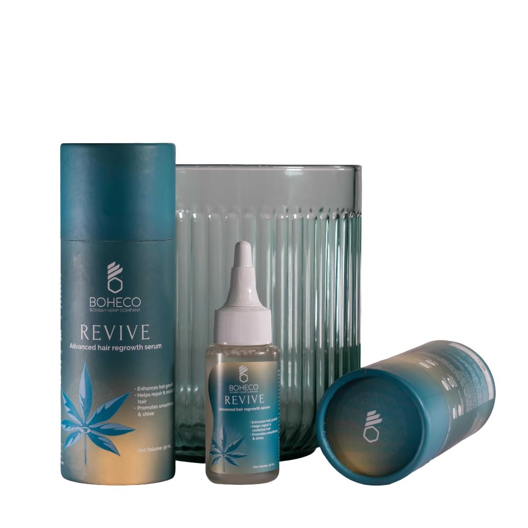 BOHECO REVIVE Advance Hair Regrowth Serum, Enhances Hair Density, Strength & Elasticity, With Cold-Pressed Hemp Seed Oil, Peptides & Clinically Proven Capilia Longa, Water-based, For Men & Women, 50ml