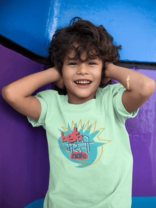 Taarak Mehta Ka Ooltah Chashmah| Kids Pistal Green Color Regular Fit Printed T-Shirts (BETA MASTI NAHI)