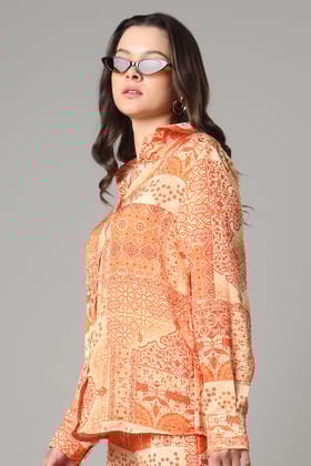 Exclusive Traditional Shirt For Women-XXS / Cantaloupe Orange / SH09-DPLZ0134-2.1-NILL-NILL-NILL-NILL-THR010-FS01-NILL-BT002-12-NILL-NILL
