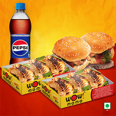 Veg Himalayan Chilli Momo 6Pc + Veg Moburg 2Pc + 1 Pepsi 400ml