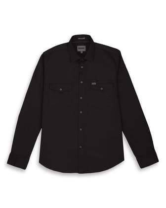 DOUBLE POCKET SHIRT IN BLACK-M