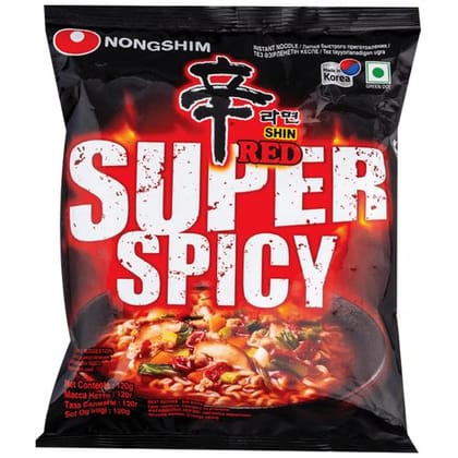 Nongshim Shin Red Super Spicy Noodles, 120 gm