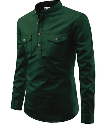 CROWNTAIL Green Cotton Men's Regular Kurta ( Pack of 1 )