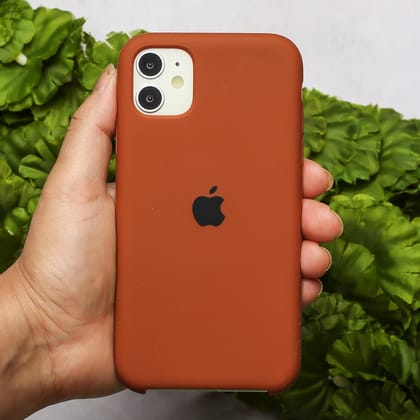 Brown Original Silicone Case For Apple Iphone 11