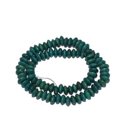 Painted Wooden Beads for Jewelry Making , BWWB-75-Per Packet of Approx 620 Pcs / 8X4 MM / Teal