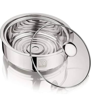 Nanonine Chapati Server Double Wall Insulated Stainless Steel Casserole Serve Fresh Roti Pot With Steel Coaster And Glass Lid, 1.25 L, 1 Pc, Small