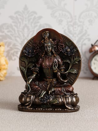 Brown Cold Cast Bronze Resin Goddess Tara Idol
