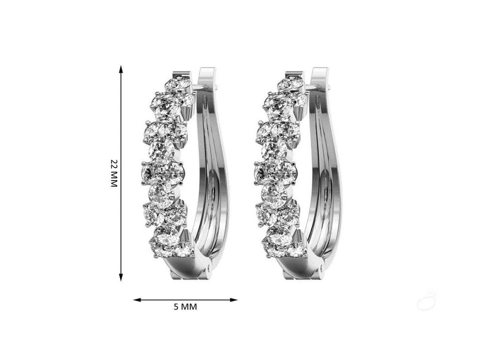 Stack of Clubs Hoop Earrings