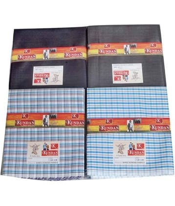 Kundan Multicolor Poly Blend Unstitched Shirts & Trousers Piece - Combo Of 2