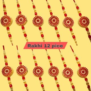(Pack of 12) CHARKEE Fancy 12 Bhaiya Bhabhi Rakhi (Multicolour)