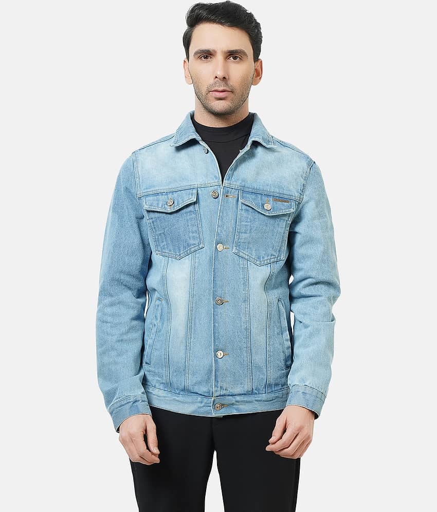 NUEVOSPORTA - Light Blue Denim Regular Fit Men's Denim Jacket ( Pack of 1 )