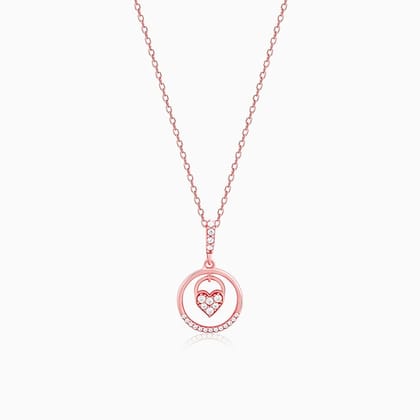 Rose Gold In The Circle of Your Love Pendant with Chain