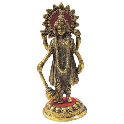 Aluminium Standing Vishnu Ji Idol � Lightweight Home Decor, Height : 7.7 Inch (ASMAS482 V)